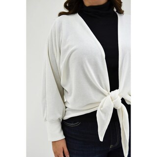 Foto 4 | Cárdigan con Nudo Roman Fashion Blanco para Mujer