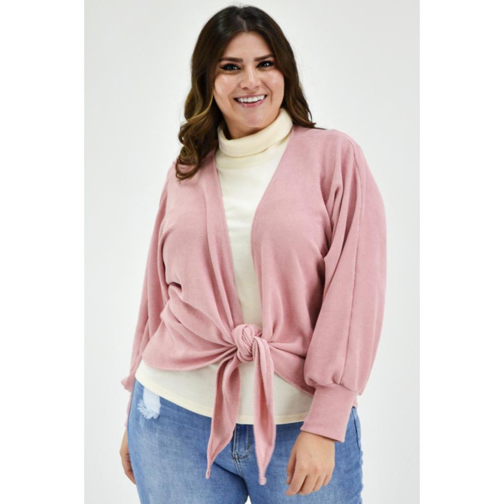 Foto 1 | Cárdigan con Nudo Roman Fashion Tallas Extras 1847 Rosa