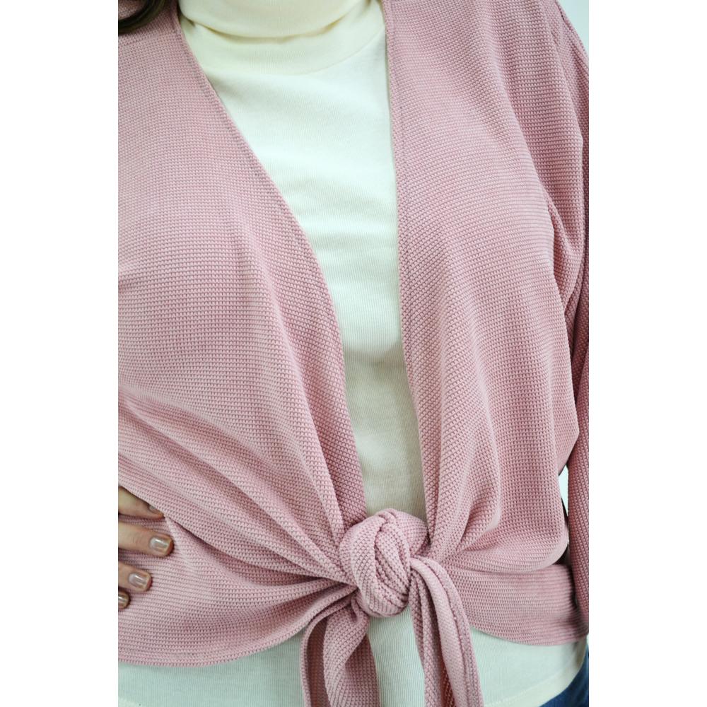 Foto 5 pulgar | Cárdigan con Nudo Roman Fashion Tallas Extras 1847 Rosa