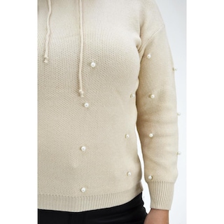 Foto 4 | Suéter con Perlas Roman Fashion S-ZB-9849 Beige Tallas Extras