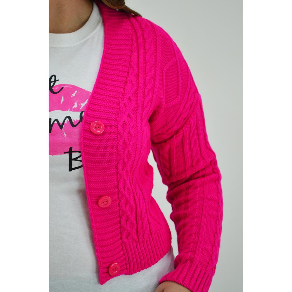 Foto 4 | Cárdigan Corto con Botón Roman Fashion S-MIC-0037 Rosa Tallas Extras