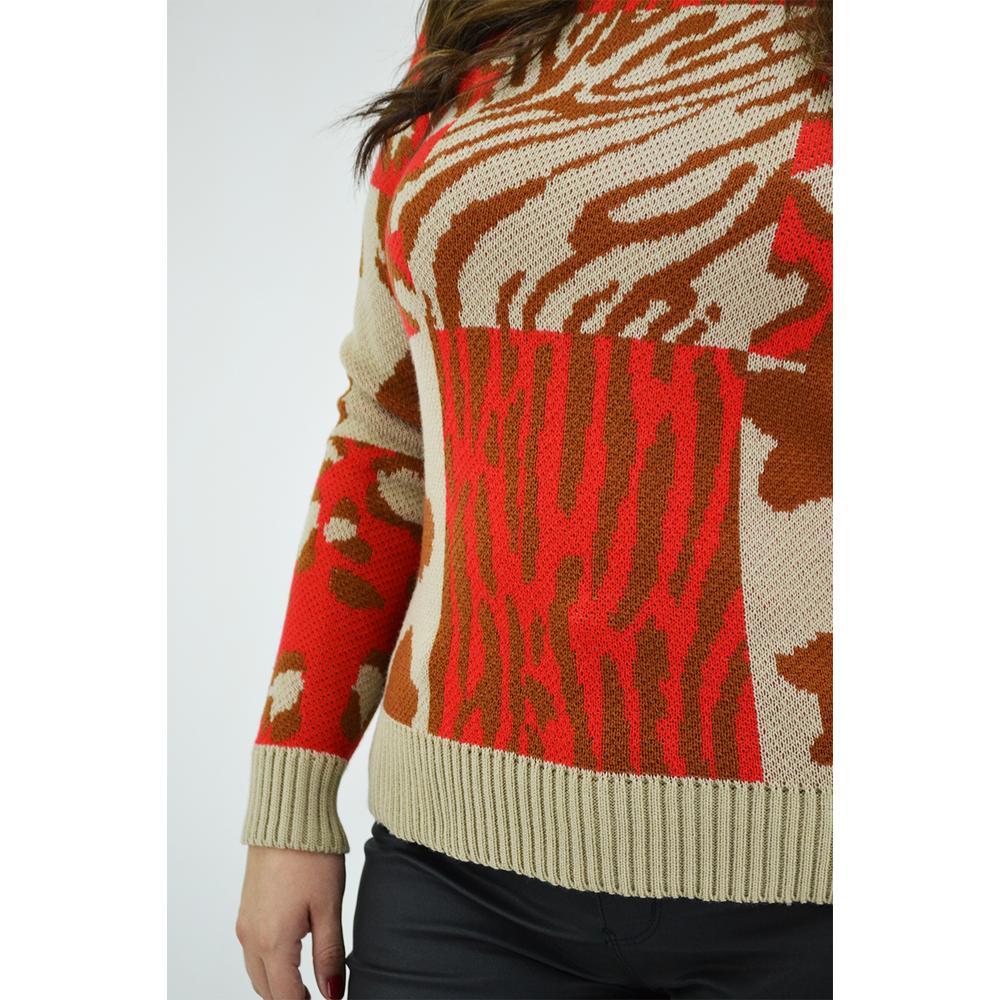 Foto 5 pulgar | Suéter Tejido Print Roman Fashion Rojo