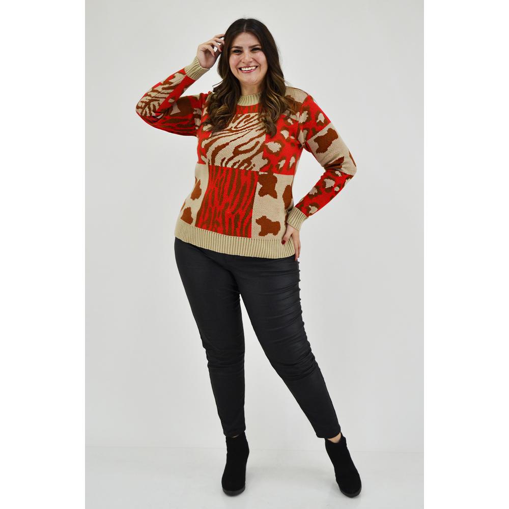 Foto 5 | Suéter Tejido Print Roman Fashion Rojo