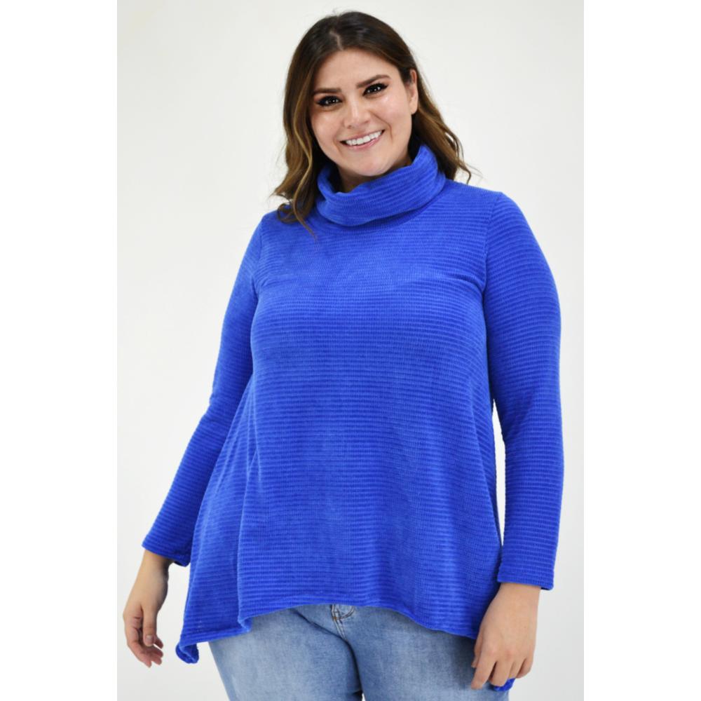 Foto 2 pulgar | Sueter Tejido  Roman Fashion Tallas Extras Azul