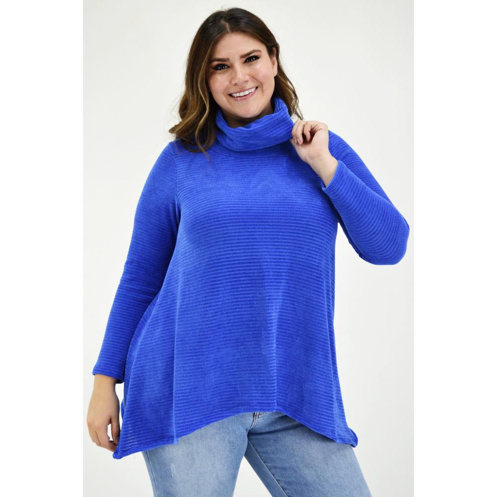 Foto 2 | Sueter Tejido  Roman Fashion Tallas Extras Azul