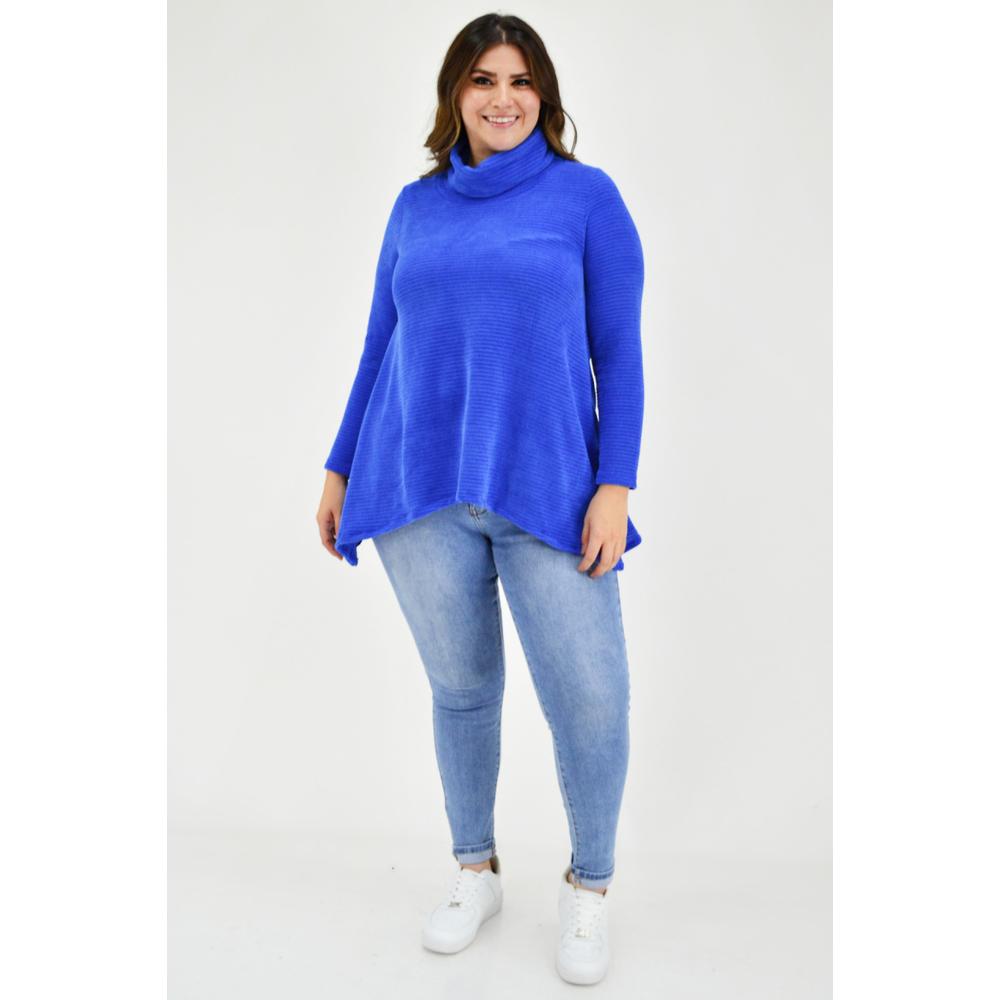 Foto 6 pulgar | Sueter Tejido  Roman Fashion Tallas Extras Azul
