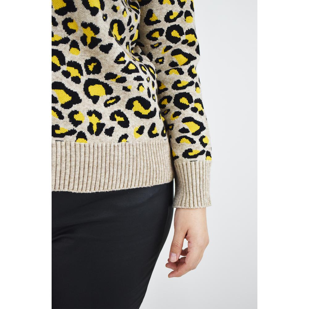 Foto 4 | Sueter Animal Print Roman Fashion /tallas Extras, 3023 (arena Animal Print) Beige