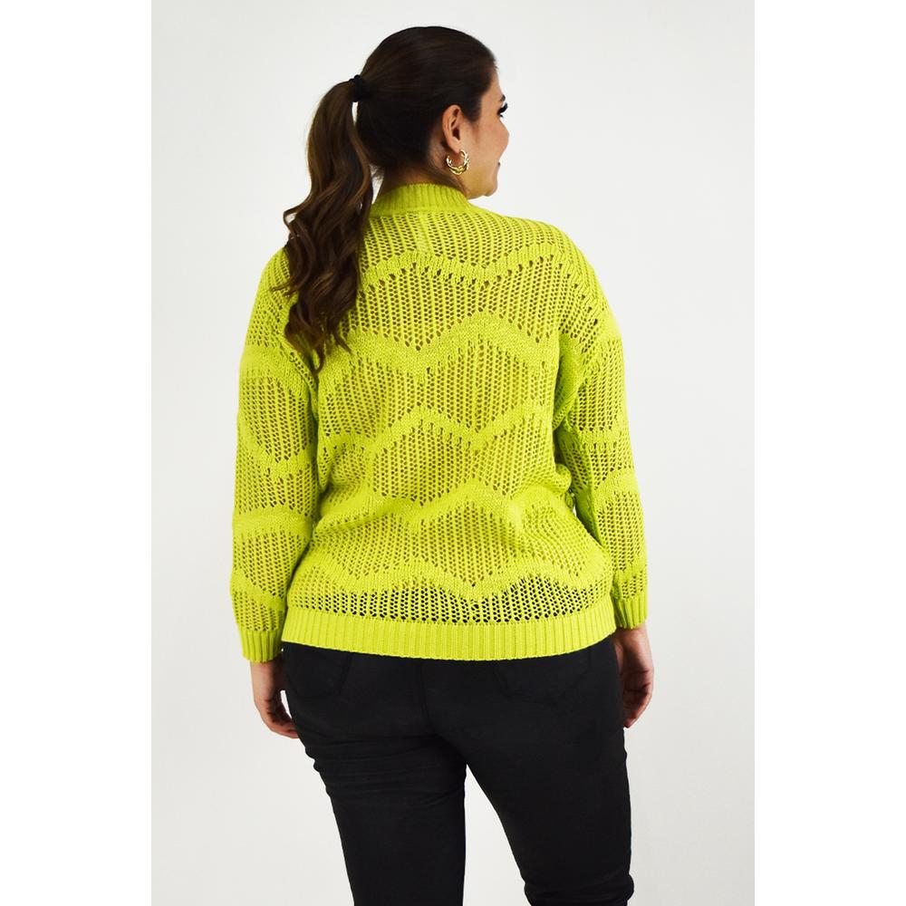 Foto 4 pulgar | Sueter Con Perlas Roman Fashion /tallas Extras, 3031 (lima) Verde Lima