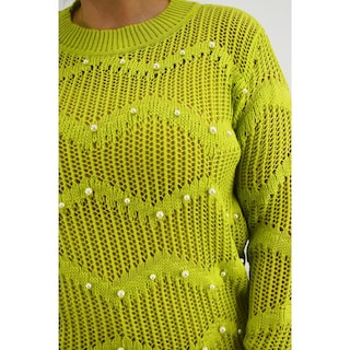 Foto 4 | Sueter Con Perlas Roman Fashion /tallas Extras, 3031 (lima) Verde Lima