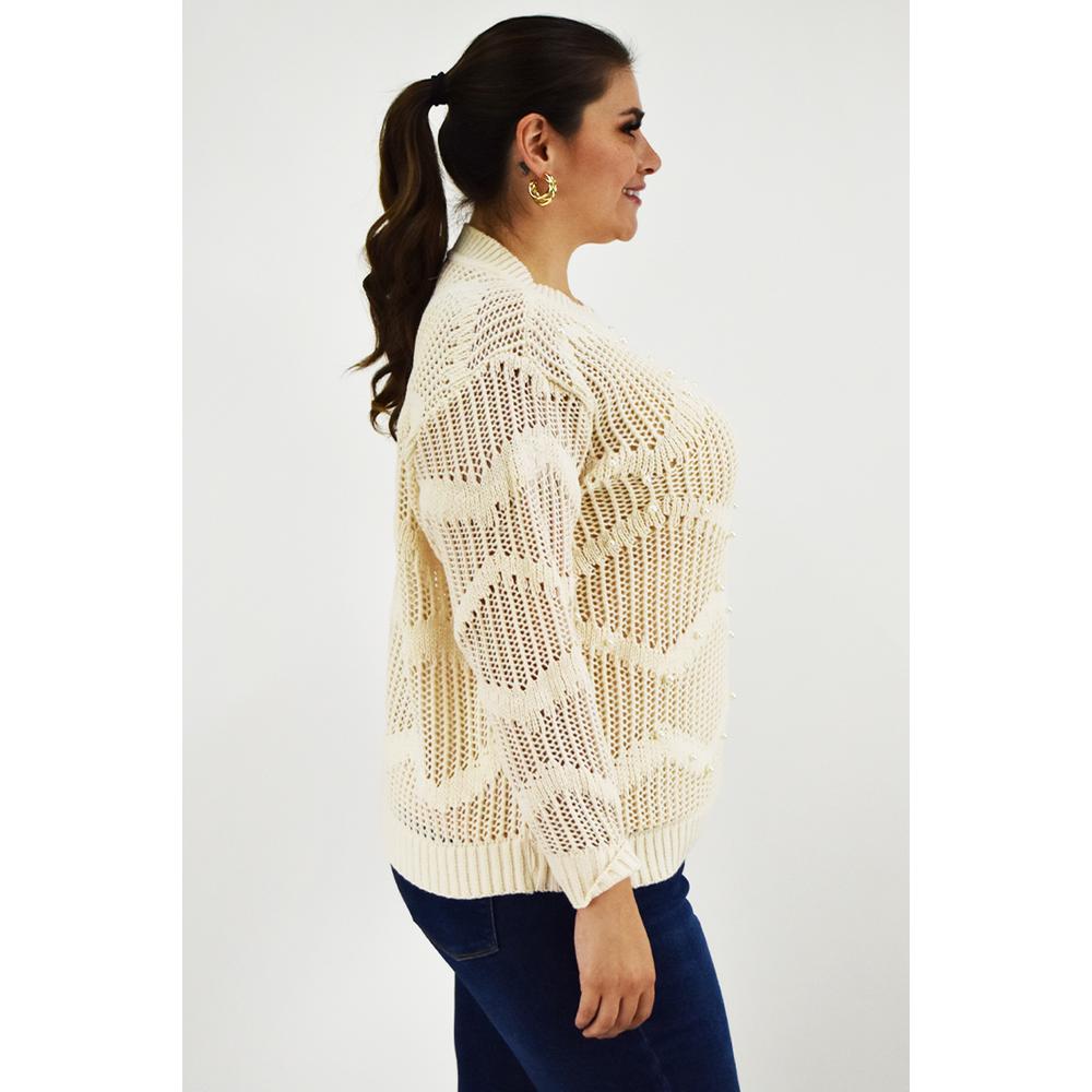 Foto 2 | Sueter Con Perlas Roman Fashion /tallas Extras, 3031 (beige) Beige