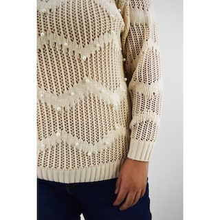Foto 4 | Sueter Con Perlas Roman Fashion /tallas Extras, 3031 (beige) Beige