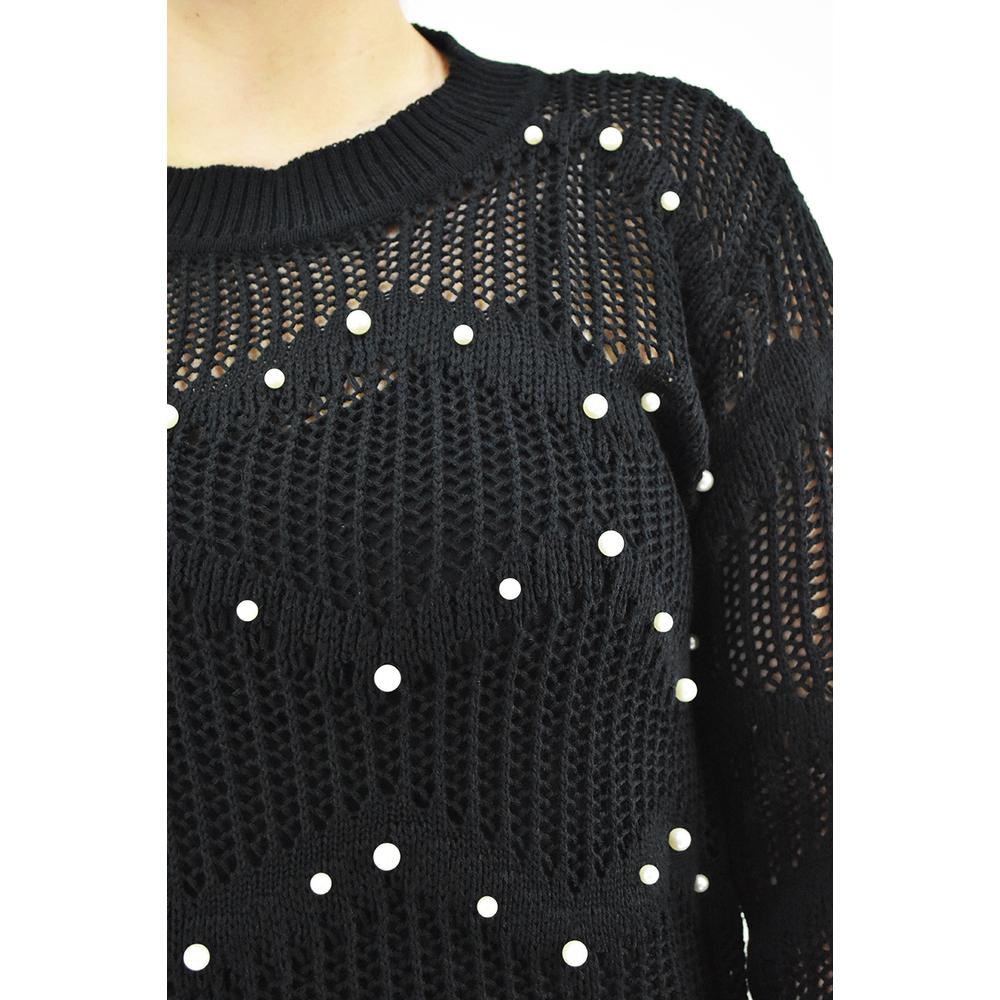 Foto 4 | Sueter Con Perlas Roman Fashion /tallas Extras, 3031 (negro) Negro