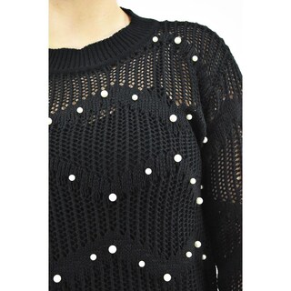 Foto 4 | Sueter Con Perlas Roman Fashion /tallas Extras, 3031 (negro) Negro
