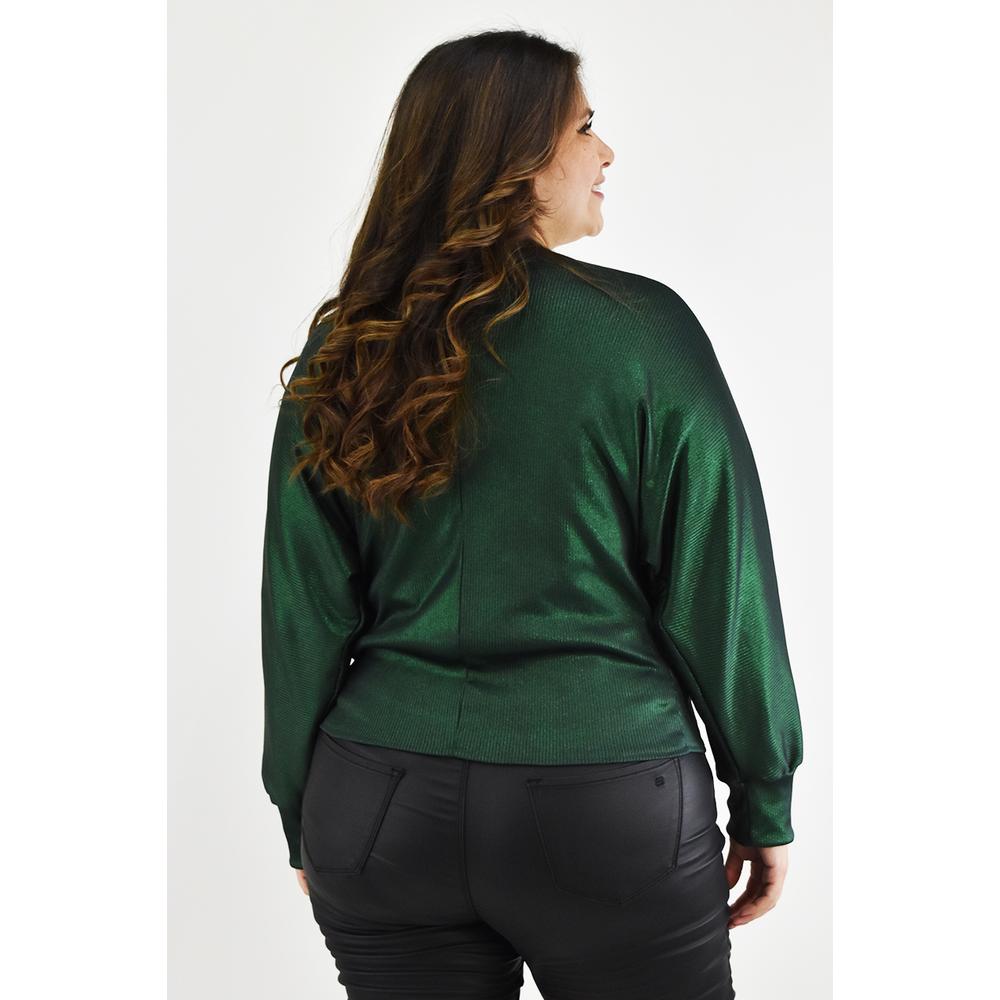 Foto 4 pulgar | Cardigan con Brillo Roman Fashion Tallas Extras 11847 Verde Oscuro