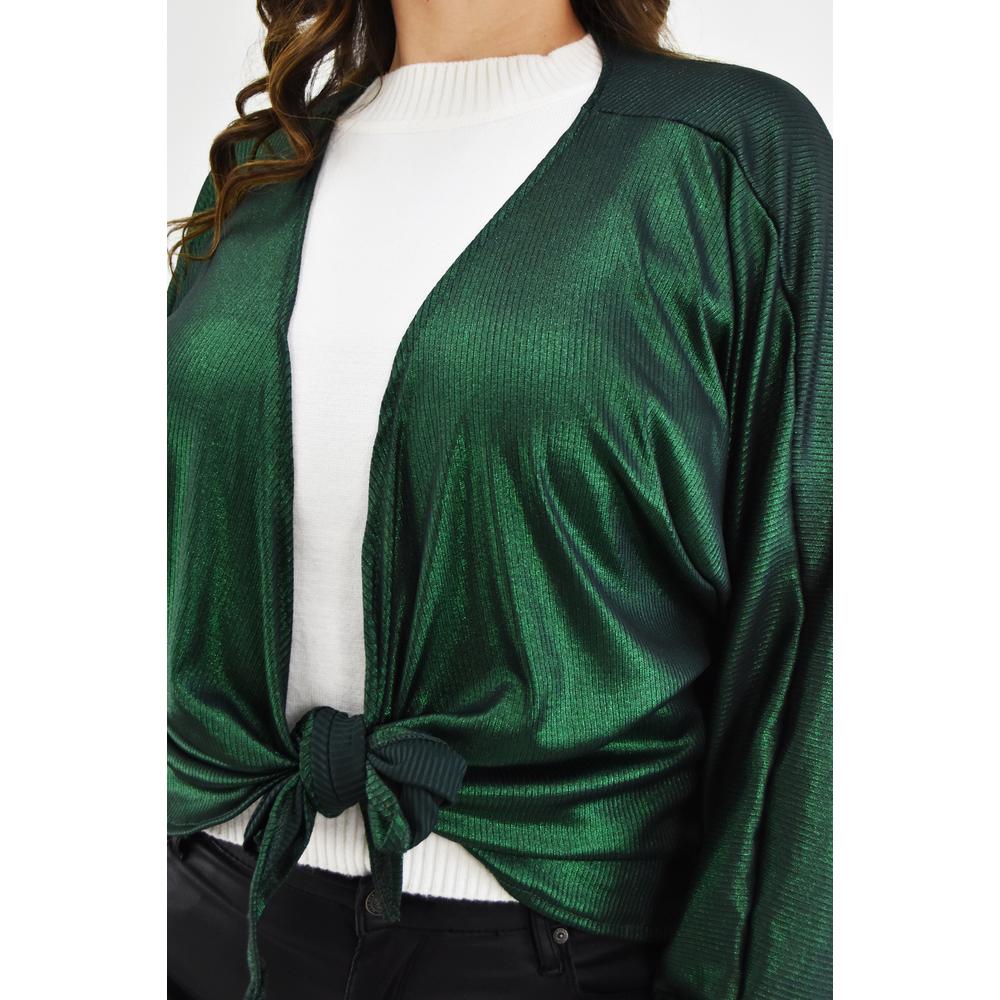 Foto 5 pulgar | Cardigan con Brillo Roman Fashion Tallas Extras 11847 Verde Oscuro