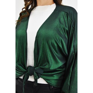 Foto 4 | Cardigan con Brillo Roman Fashion Tallas Extras 11847 Verde Oscuro
