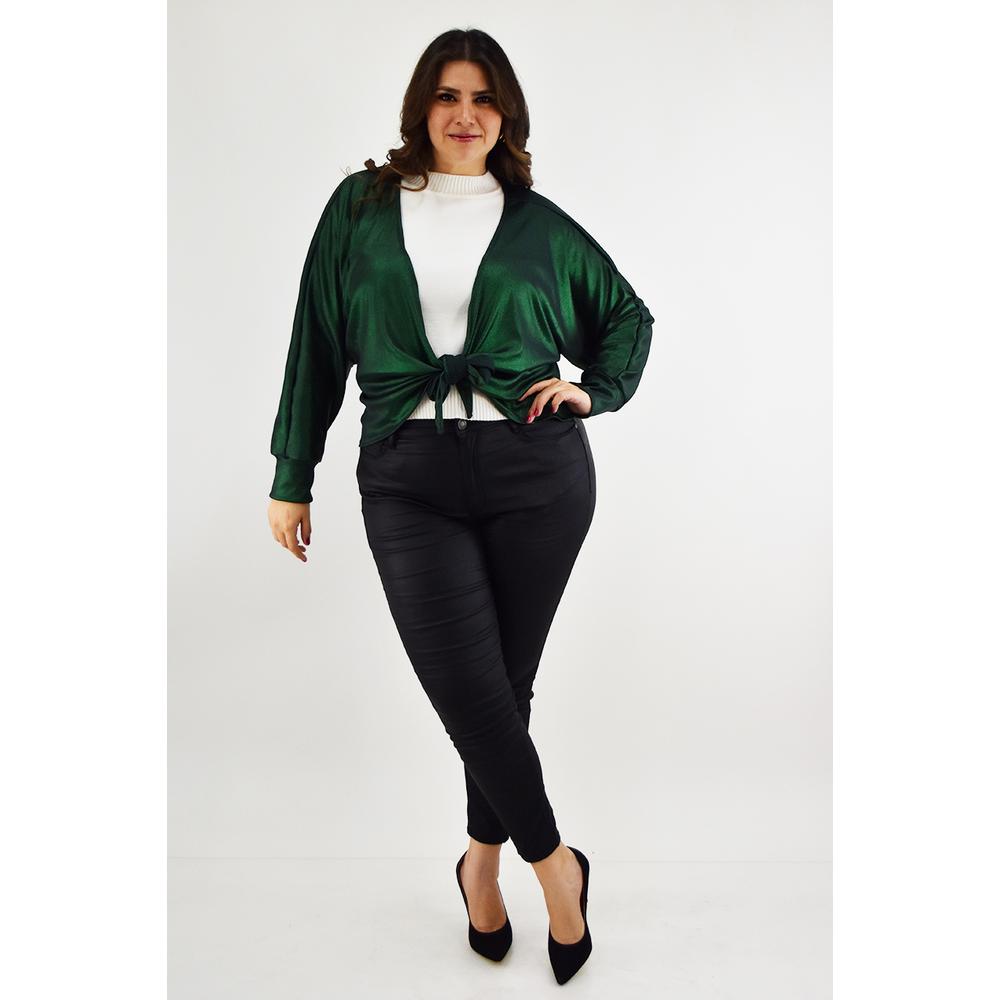 Foto 5 | Cardigan con Brillo Roman Fashion Tallas Extras 11847 Verde Oscuro
