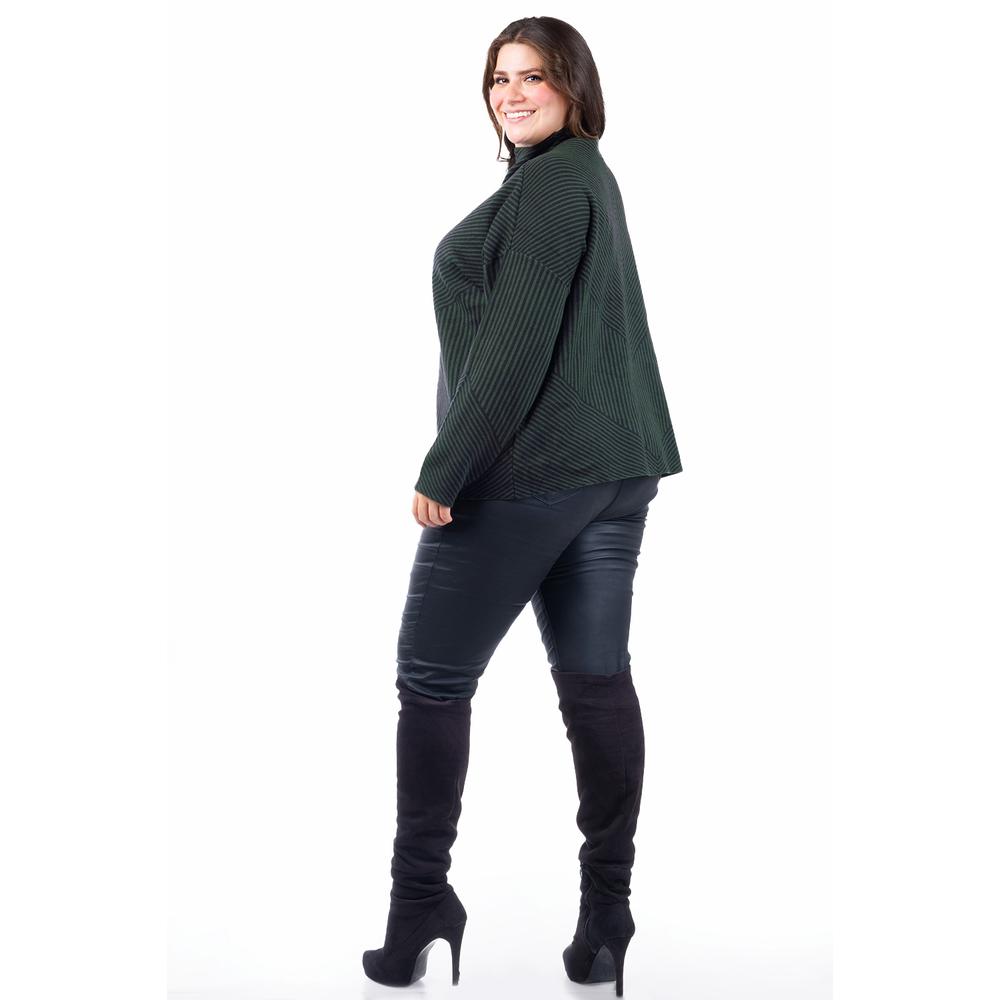 Foto 4 pulgar | Sueter De Rayas Roman Fashion /tallas Extras, 6598 (verde /negro) Verde Oscuro