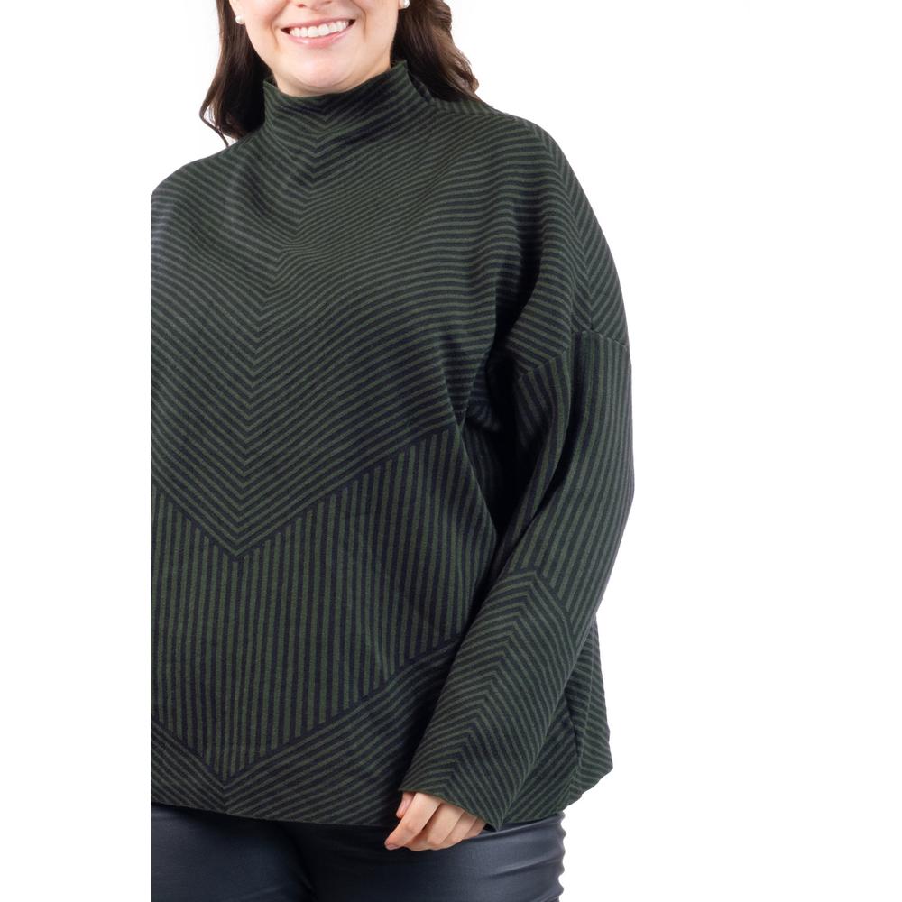 Foto 5 pulgar | Sueter De Rayas Roman Fashion /tallas Extras, 6598 (verde /negro) Verde Oscuro
