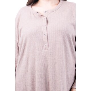 Foto 4 | Sueter Acanalado Con Boton Roman Fashion /tallas Extras, 50231 (beige) Beige