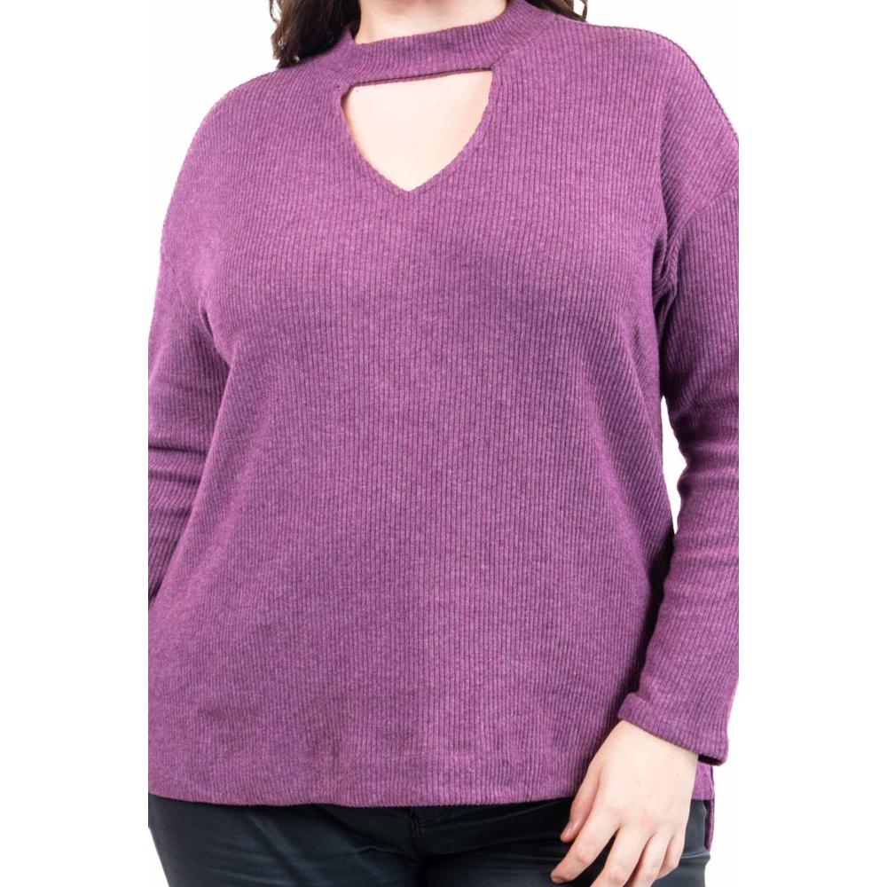 Foto 5 pulgar | Sueter De Cuello Con Abertura Roman Fashion /talla Extras, 0383 (morado) Violeta