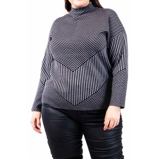 Foto 4 | Sueter De Rayas Roman Fashion /tallas Extras, 6598 (gris /negro) Gris