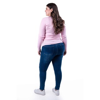Foto 3 | Sueter Acanalado Con Botones Roman Fashion /tallas Extras, 3157 (rosa) Rosa