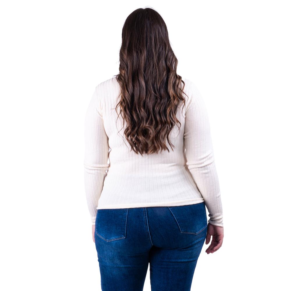 Foto 4 pulgar | Sueter Acanalado Con Botones Roman Fashion /tallas Extras, 3157 (beige) Beige