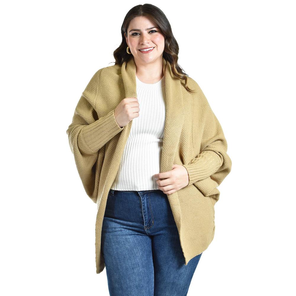 Foto 2 pulgar | Cardigan De Manga Murcielago Roman Fashion /tallas Extras, 300 (beige) Beige