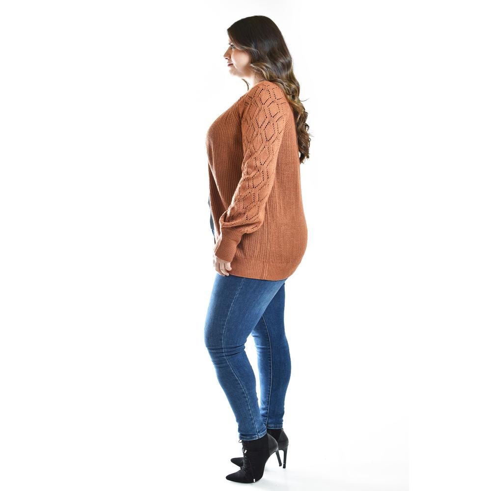Foto 3 pulgar | Cardigan De Punto Roman Fashion /tallas Extras, 41849 (chedron) Naranja Oscuro