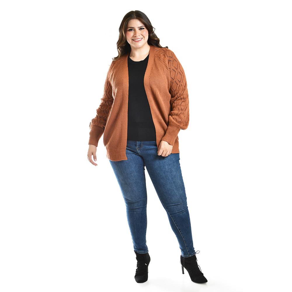 Foto 4 | Cardigan De Punto Roman Fashion /tallas Extras, 41849 (chedron) Naranja Oscuro