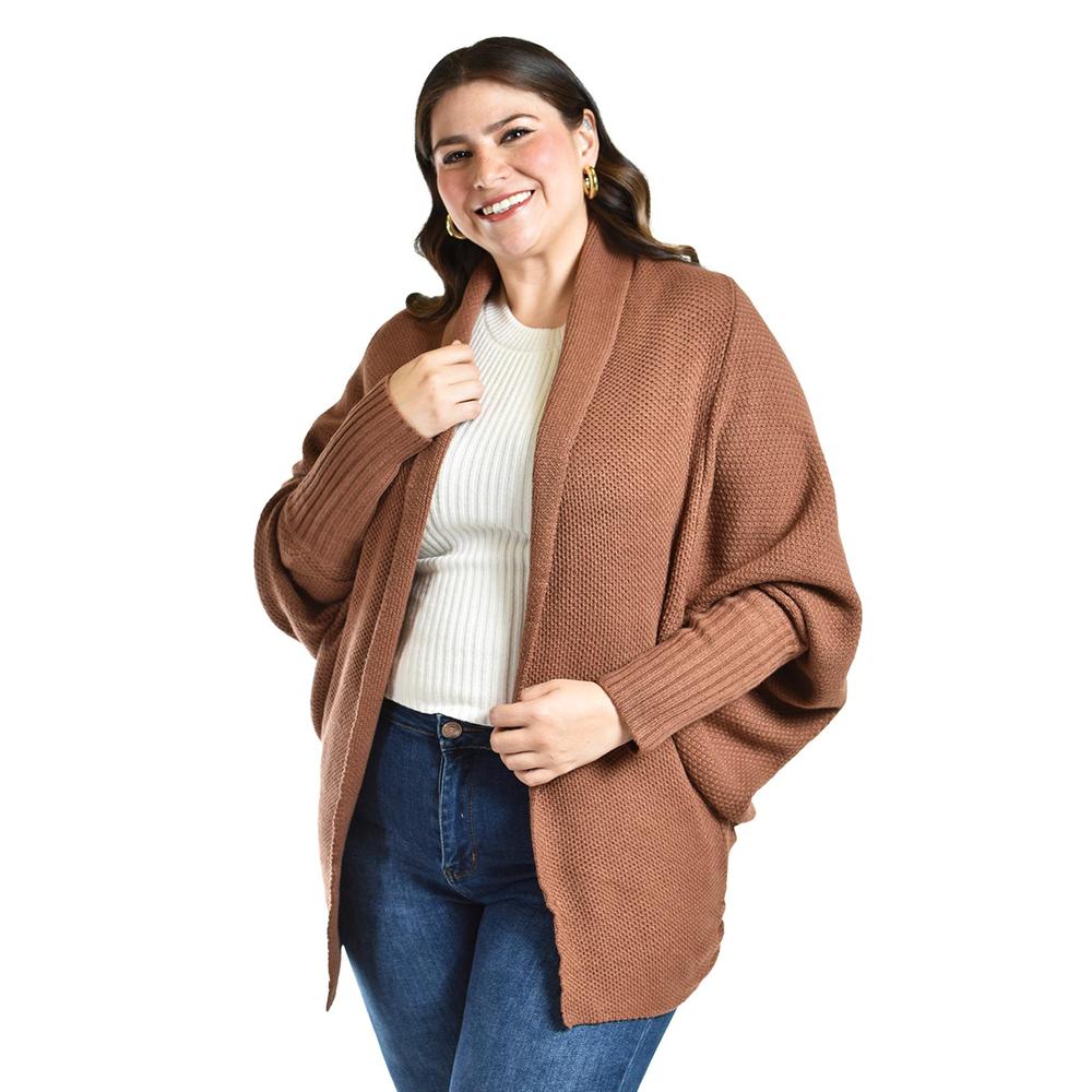 Foto 1 | Cardigan De Manga Murcielago Roman Fashion /tallas Extras, 300 (cafe) Cafe