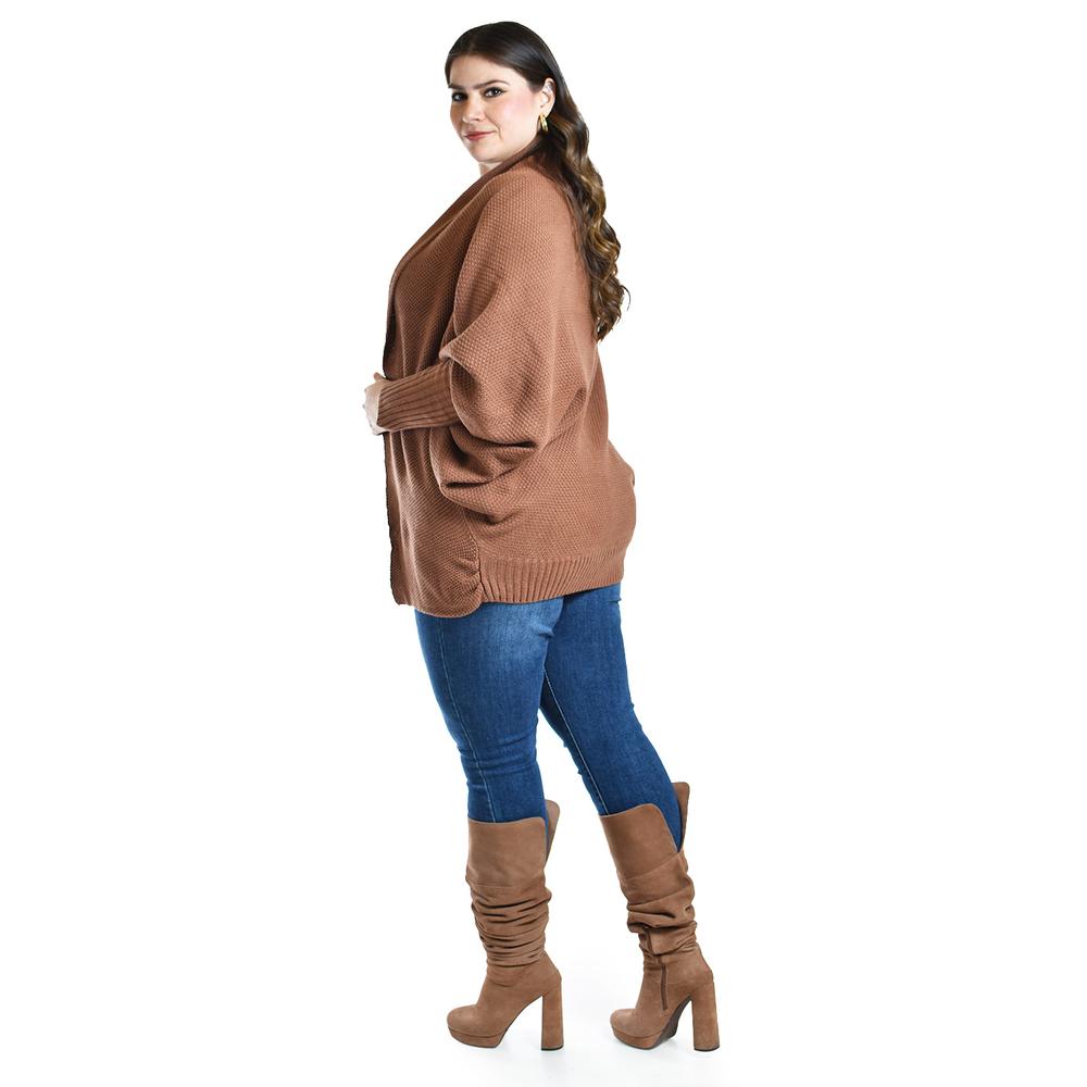 Foto 4 pulgar | Cardigan De Manga Murcielago Roman Fashion /tallas Extras, 300 (cafe) Cafe