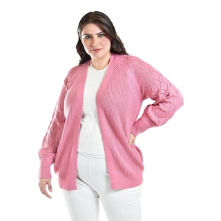 Foto 1 | Cardigan De Punto Roman Fashion /tallas Extras, 41849 (rosa) Rosa
