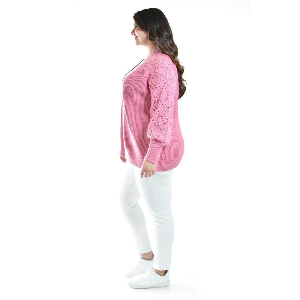 Foto 3 pulgar | Cardigan De Punto Roman Fashion /tallas Extras, 41849 (rosa) Rosa