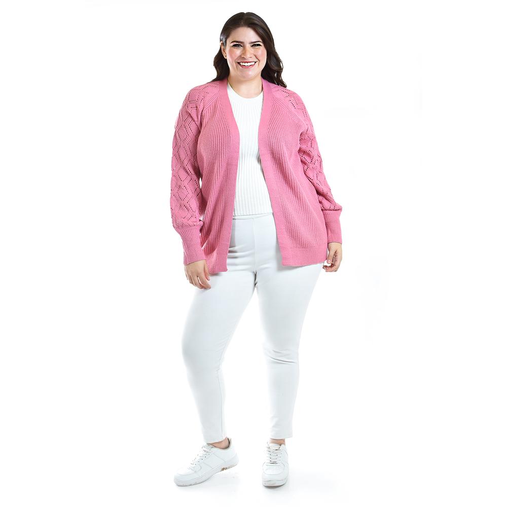 Foto 6 pulgar | Cardigan De Punto Roman Fashion /tallas Extras, 41849 (rosa) Rosa