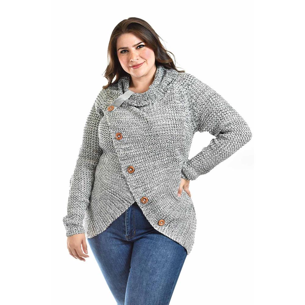 Foto 2 pulgar | Sueter Envolvente Roman Fashion / Tallas Extras, 100 (gris)) Gris