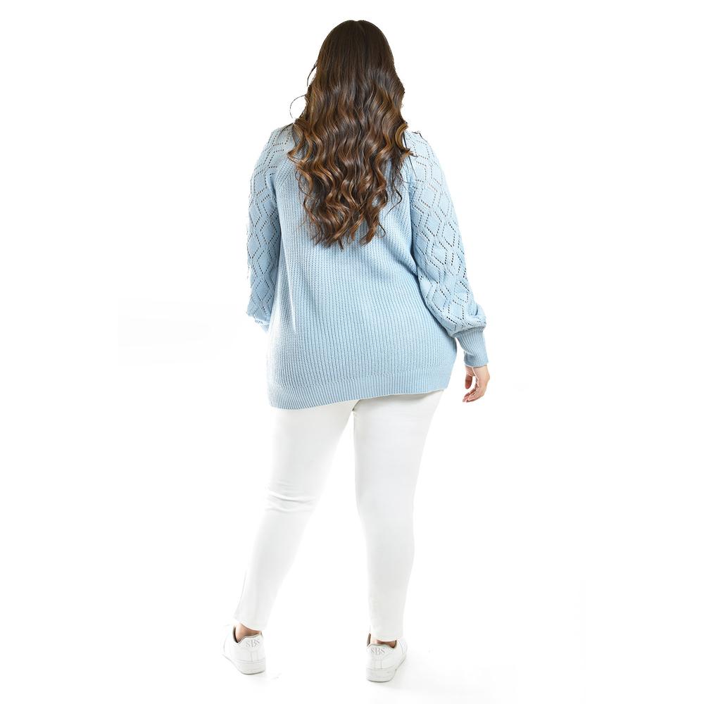 Foto 4 pulgar | Cardigan De Punto Roman Fashion /tallas Extras, 41849 (azul Claro) Azul