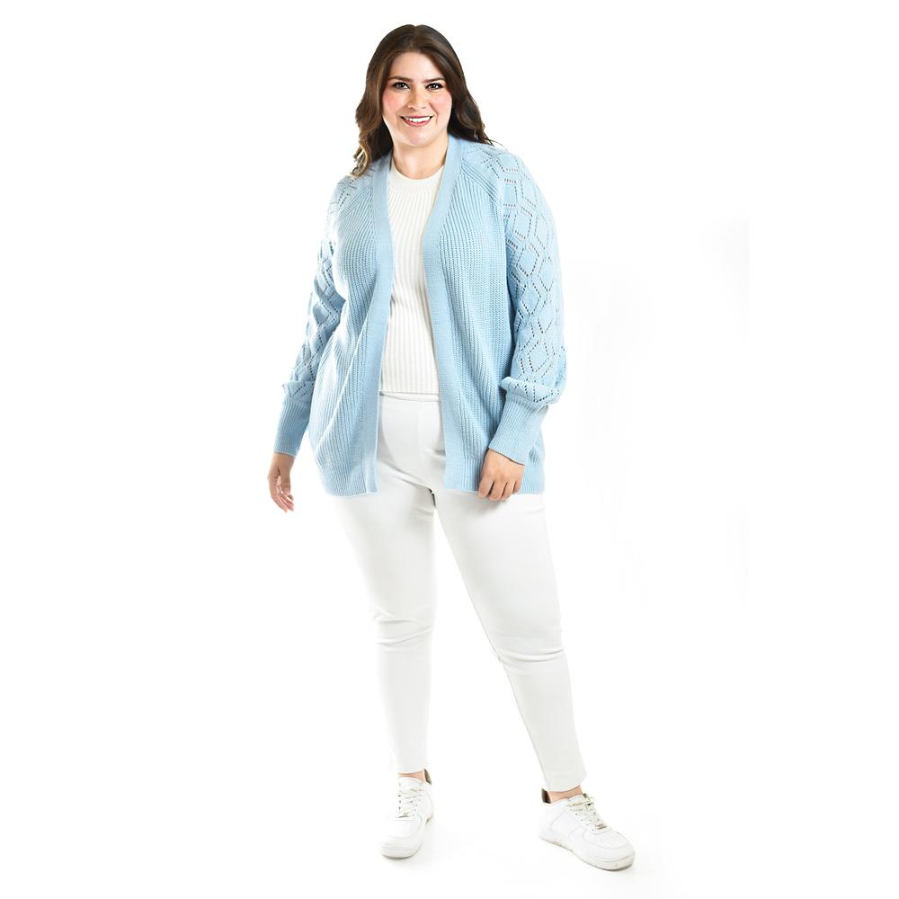 Foto 5 pulgar | Cardigan De Punto Roman Fashion /tallas Extras, 41849 (azul Claro) Azul