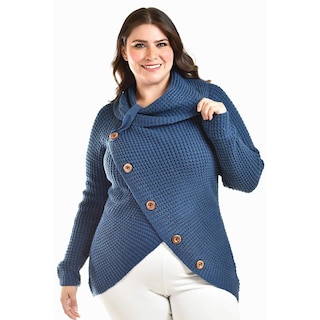 Foto 1 | Sueter Envolvente Roman Fashion / Tallas Extras, 100 (azul) Azul