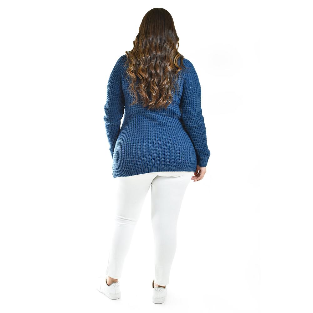 Foto 4 pulgar | Sueter Envolvente Roman Fashion / Tallas Extras, 100 (azul) Azul