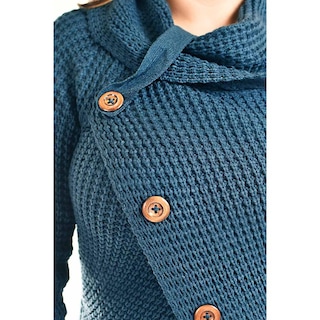 Foto 4 | Sueter Envolvente Roman Fashion / Tallas Extras, 100 (azul) Azul