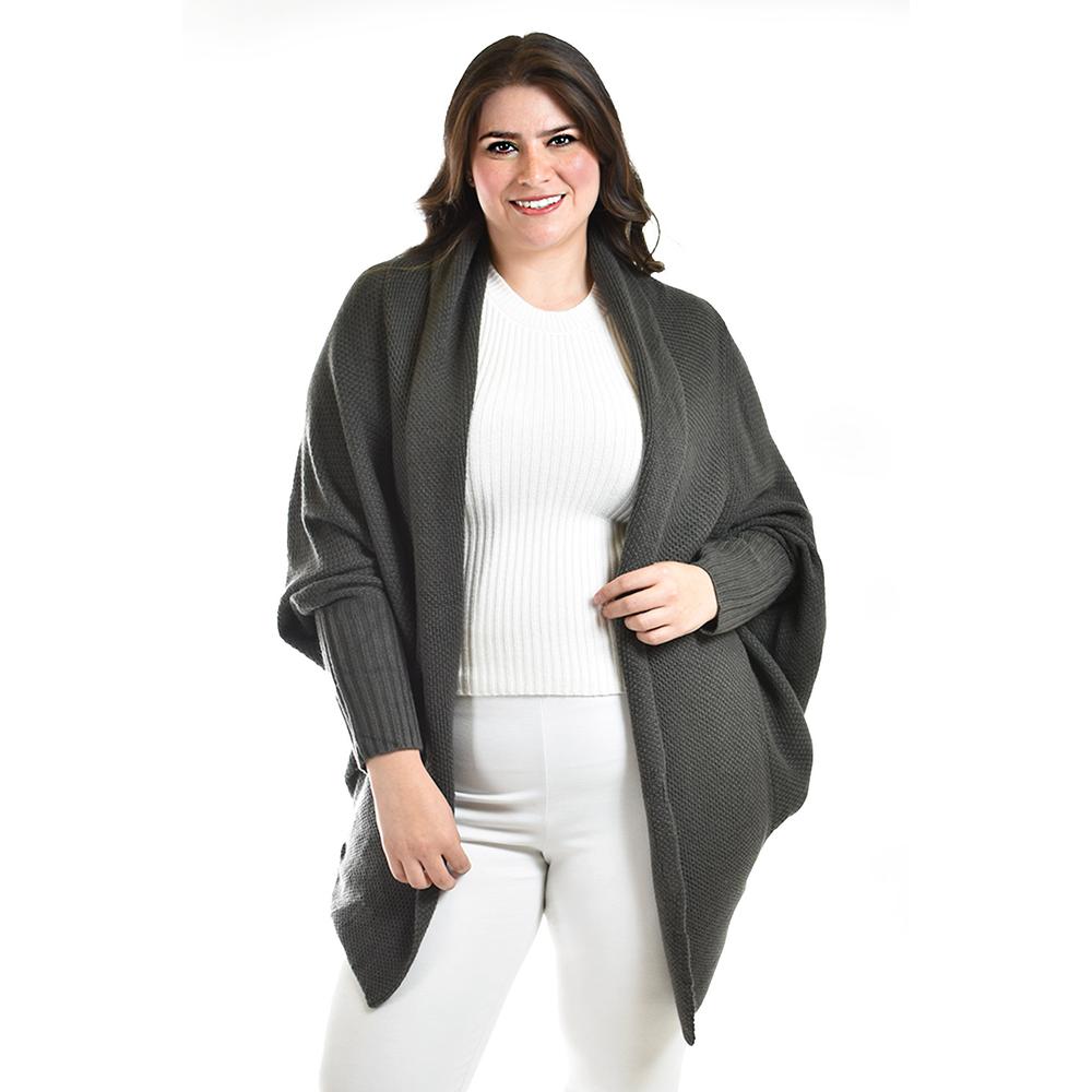 Foto 1 | Cardigan De Manga Murcielago Roman Fashion /tallas Extras, 300 (gris Obscuro) Gris