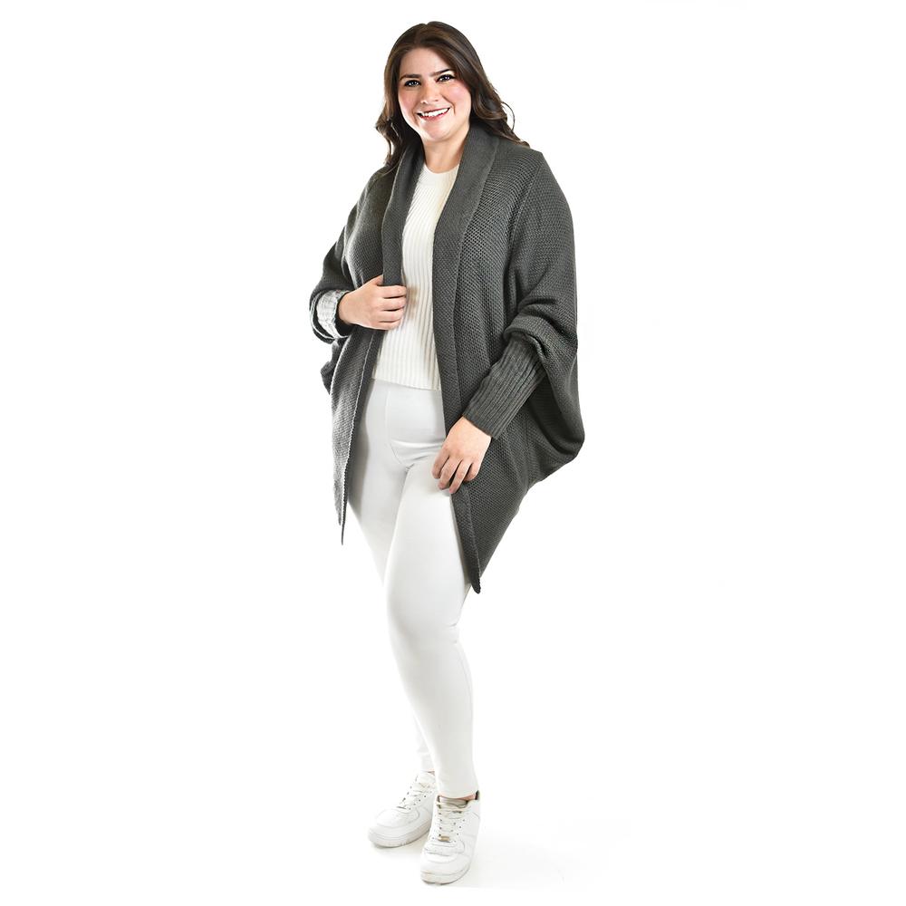 Foto 3 pulgar | Cardigan De Manga Murcielago Roman Fashion /tallas Extras, 300 (gris Obscuro) Gris