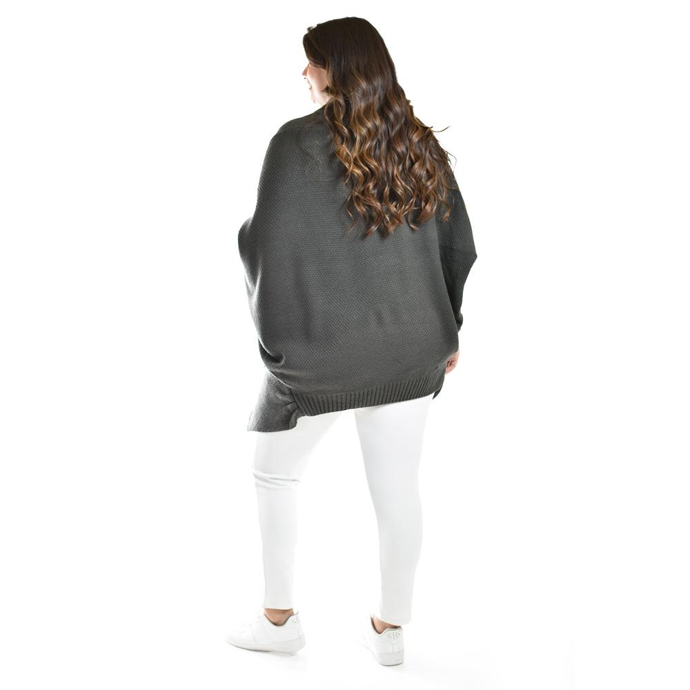 Foto 4 pulgar | Cardigan De Manga Murcielago Roman Fashion /tallas Extras, 300 (gris Obscuro) Gris