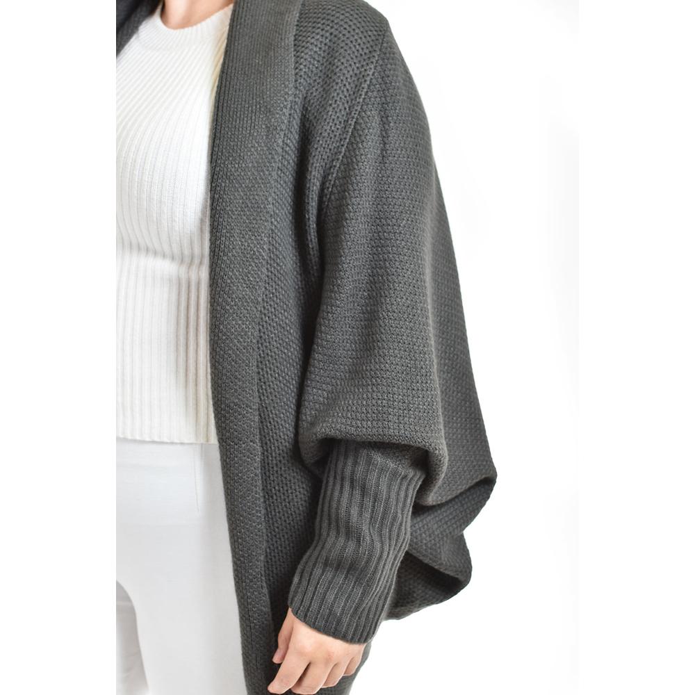 Foto 5 pulgar | Cardigan De Manga Murcielago Roman Fashion /tallas Extras, 300 (gris Obscuro) Gris