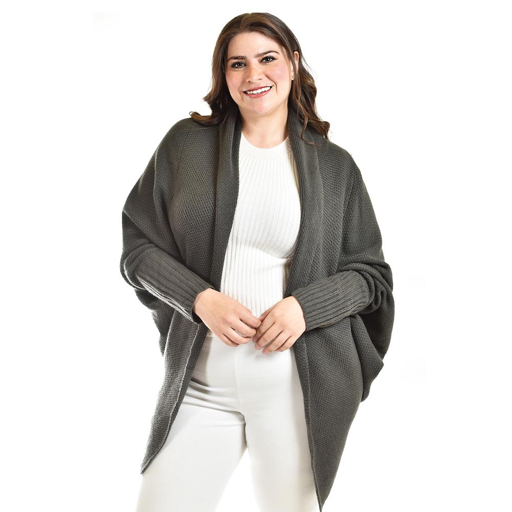 Foto 6 pulgar | Cardigan De Manga Murcielago Roman Fashion /tallas Extras, 300 (gris Obscuro) Gris