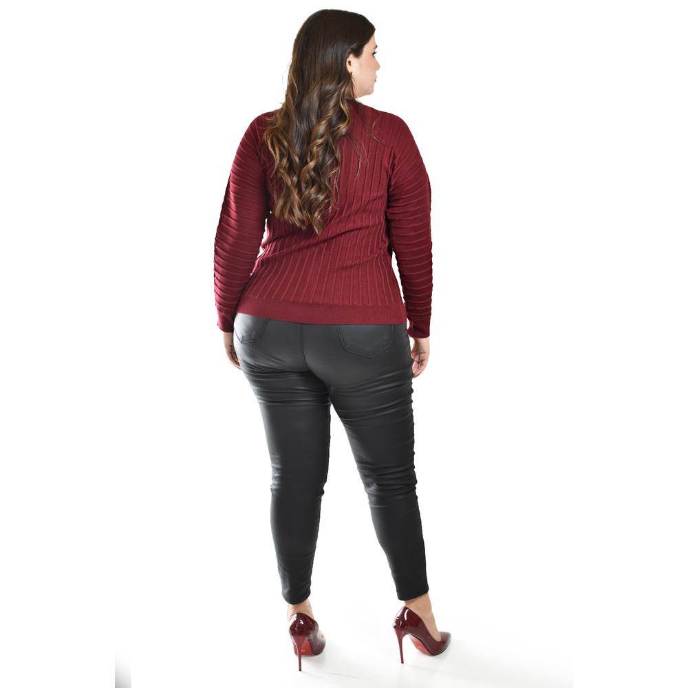 Foto 4 pulgar | Sueter Con Relieve A Rayas Roman Fashion / Tallas Extras, 4002 (vino) Vino