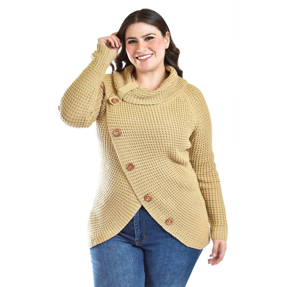 Foto 2 pulgar | Sueter Envolvente Roman Fashion / Tallas Extras, 100 (cafe) Cafe