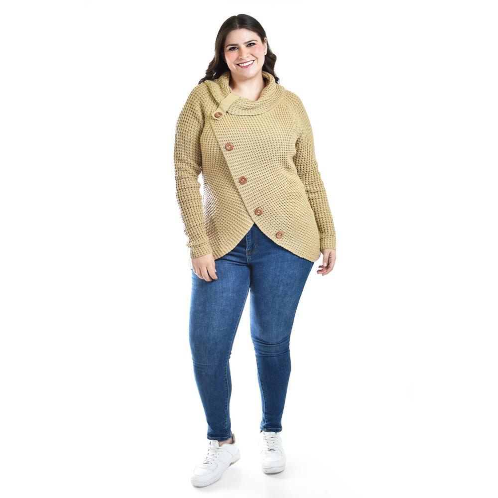 Foto 6 pulgar | Sueter Envolvente Roman Fashion / Tallas Extras, 100 (cafe) Cafe